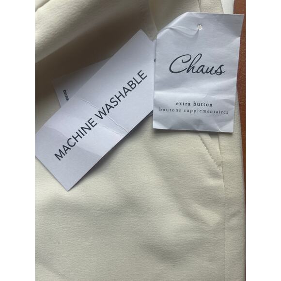 Chaus Dress Pants Cream Size 12 Petite High Rise Wide Leg Lined NWT - Picture 7 of 8